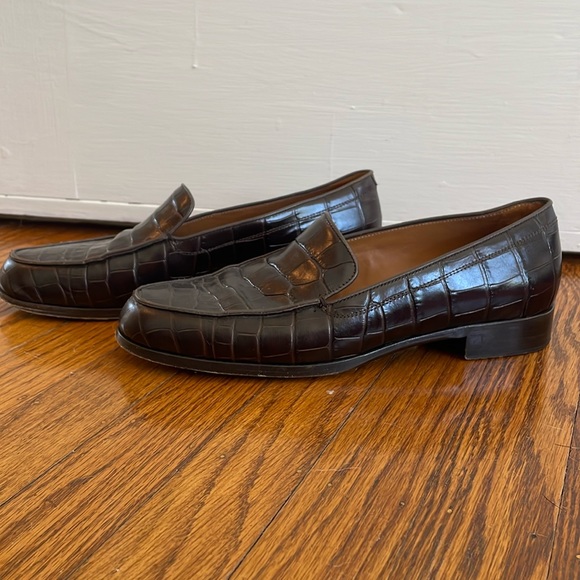 Emme Parsons Danielle Loafers, brown, embossed croc, size 39 - Picture 1 of 14
